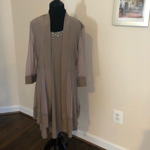Dress with semi sheer gown - new